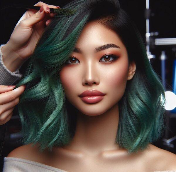 emerald green hair style in trends in 2024